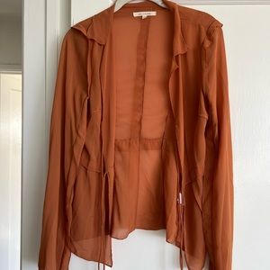 See Through Orange Top — Size Small